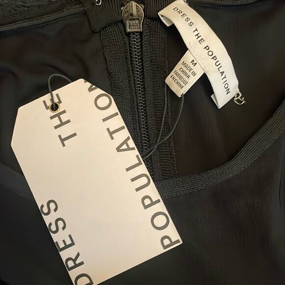 Dress the Population Bodycon Dress Black M New - Picture 5 of 8